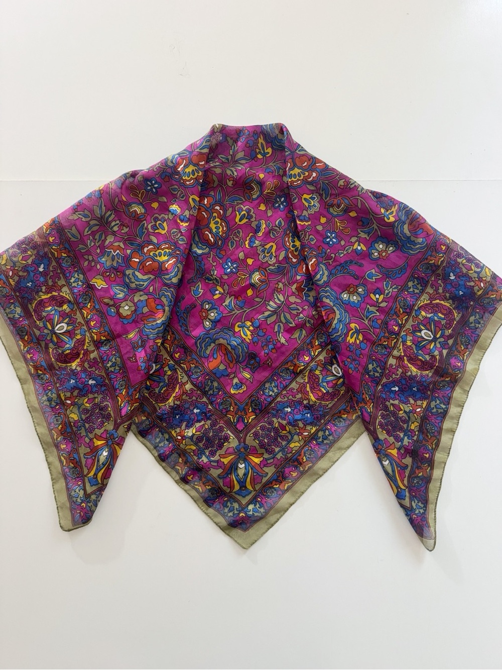 Floral Print Square Scarf 30”
